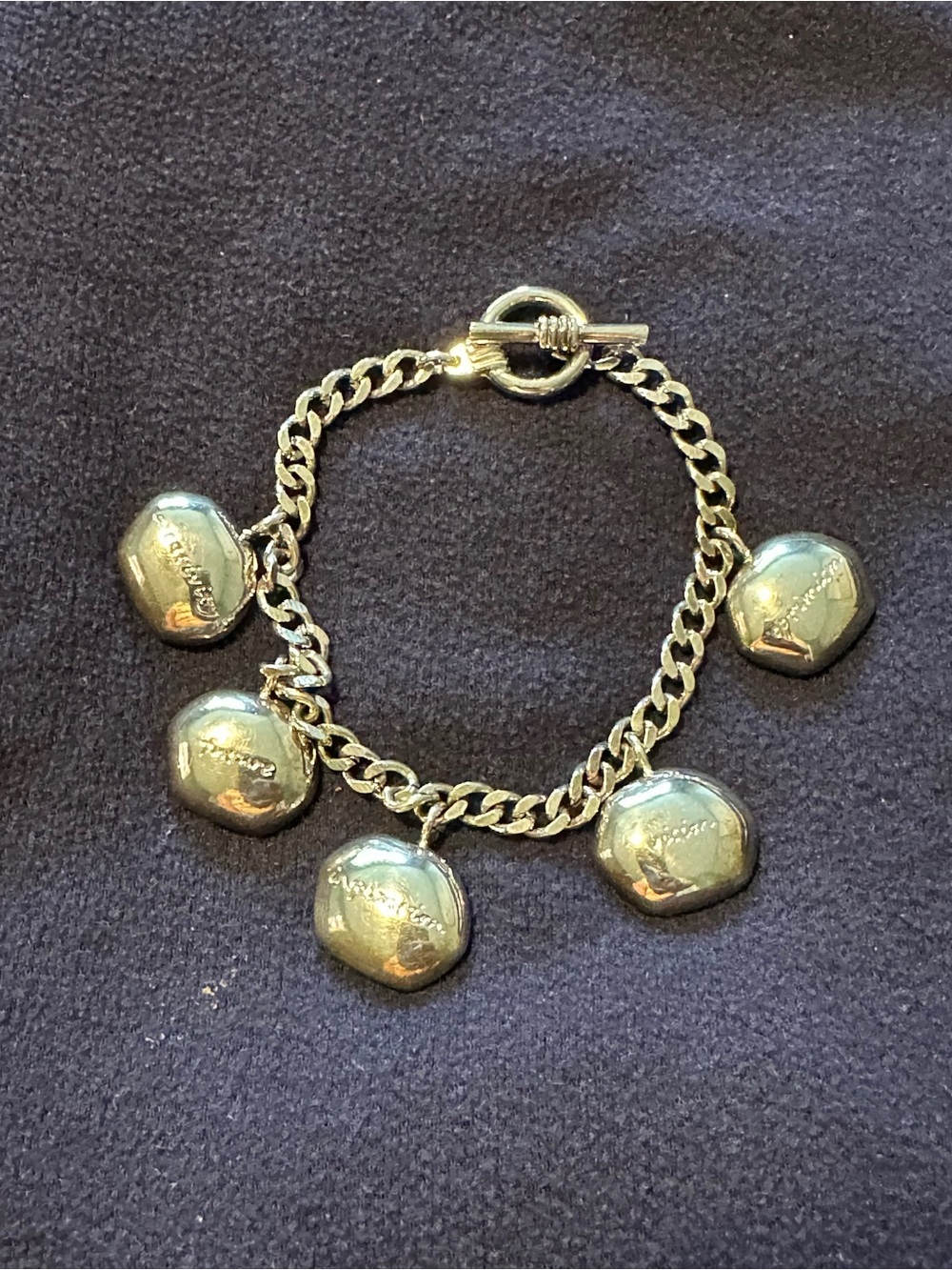 Silver plated Cerritos Inspirational charm bracelet. 6.5” in length.